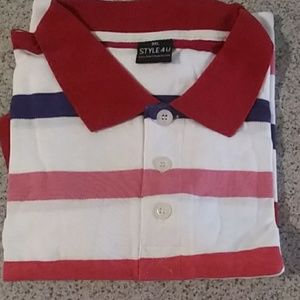 Style 4U Red blue Pink polo size 3XL